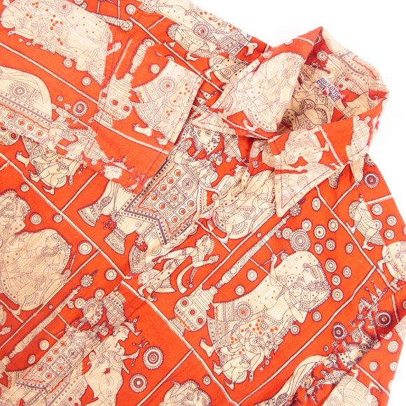 Vintage Other - VTG 50 60s Hand Woven in India Royalty Print Shirt
